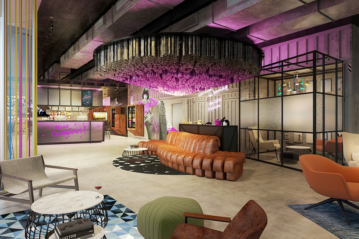 Studio Seed draws rebellious card for Moxy Hotel